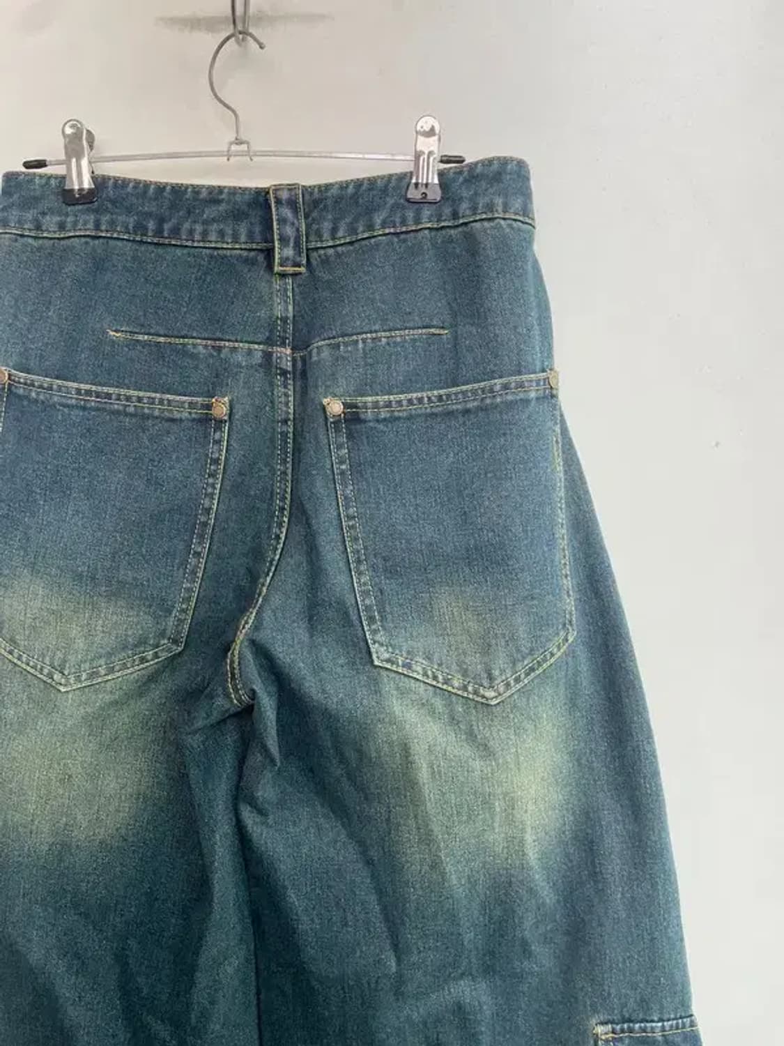 스몰 wooha 새상품 더블 카고 워싱 데님팬츠 상품이미지10