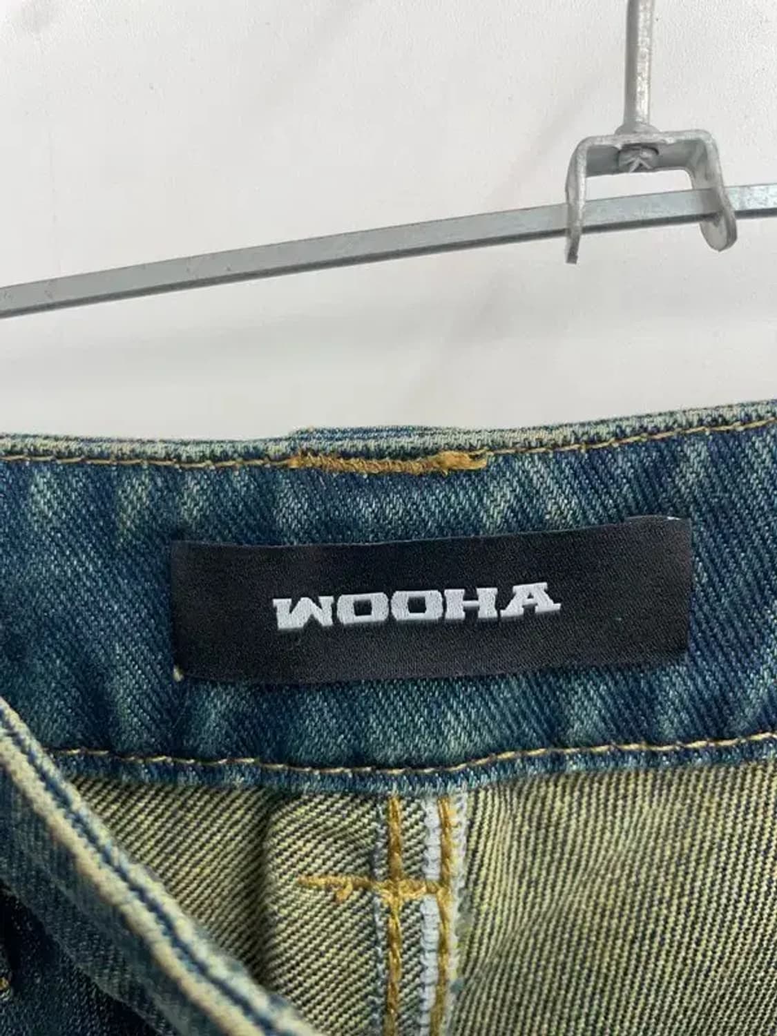 스몰 wooha 새상품 더블 카고 워싱 데님팬츠 상품이미지6