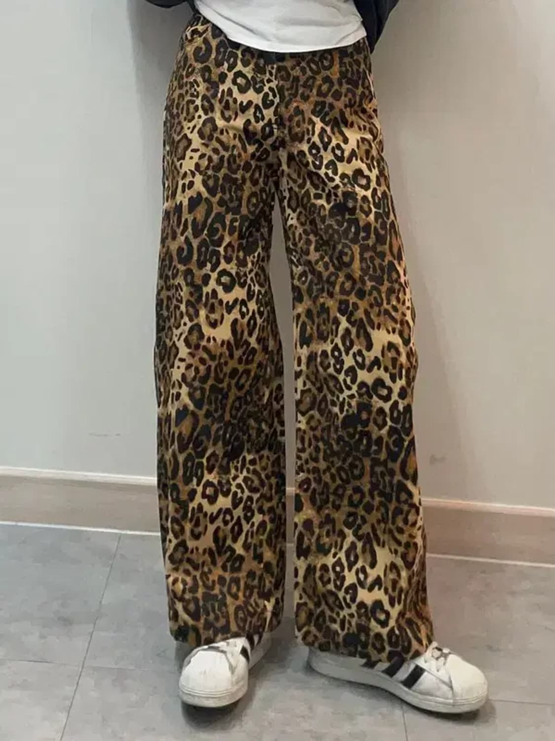 xs 새상품 cider 레오파드 와이드 팬츠 상품이미지1