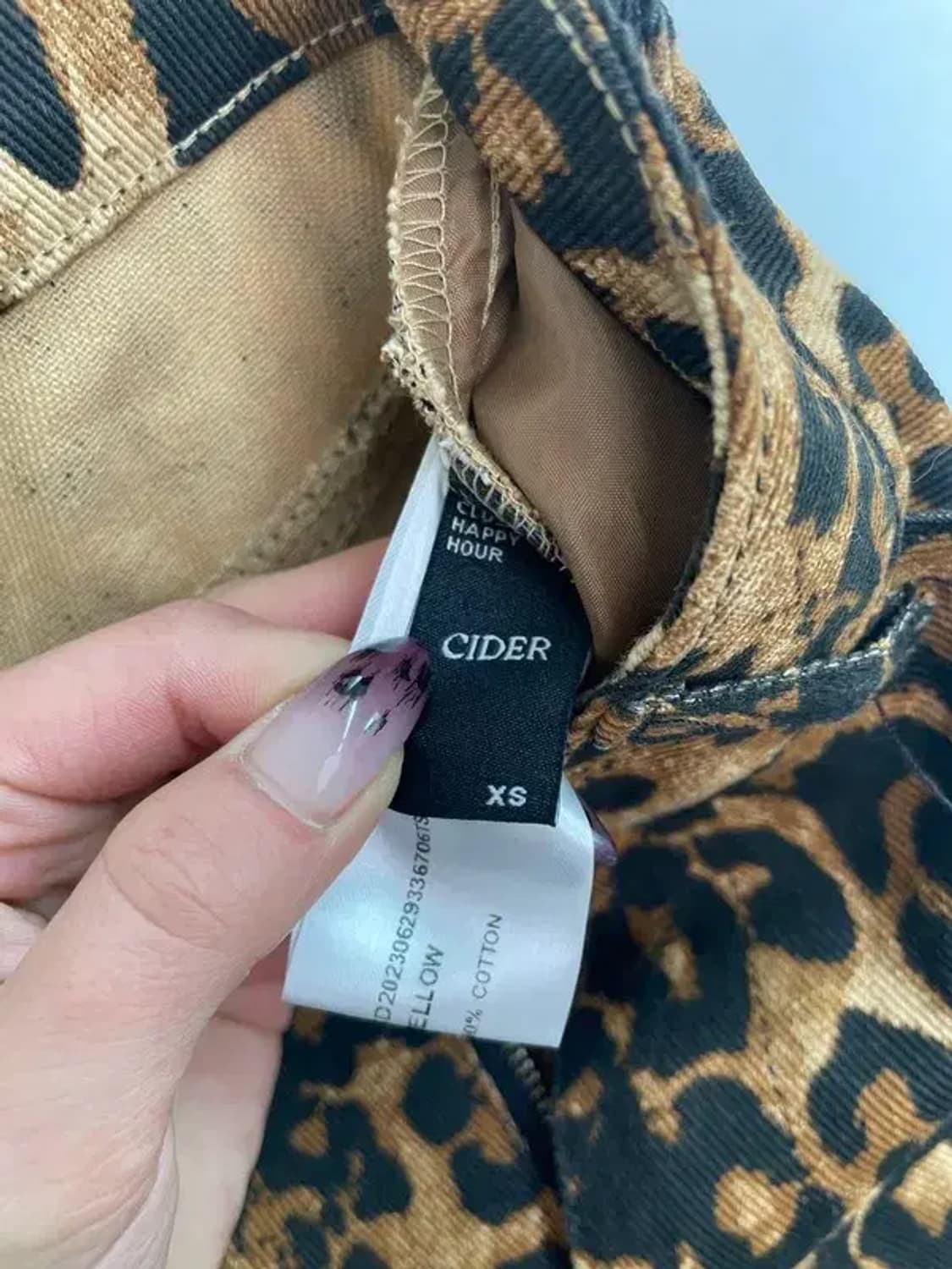 xs 새상품 cider 레오파드 와이드 팬츠 상품이미지5