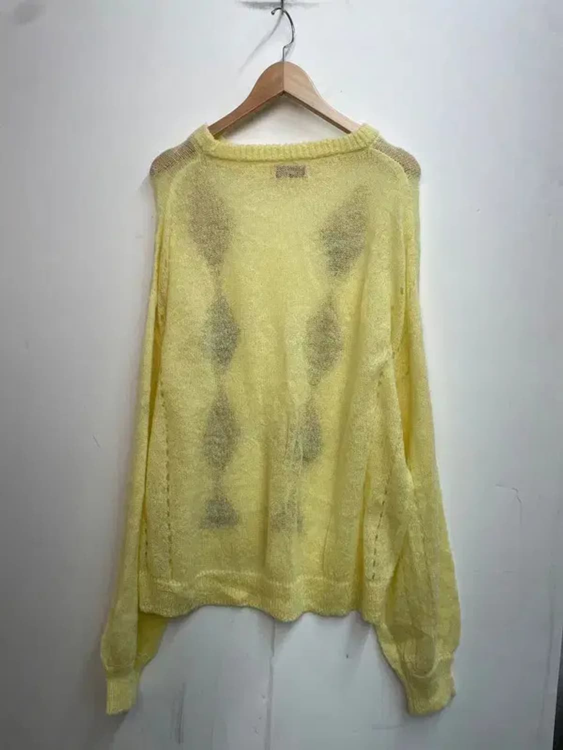 프리 새상품 wooha 아가일 패턴 옐로우 니트 상품이미지7