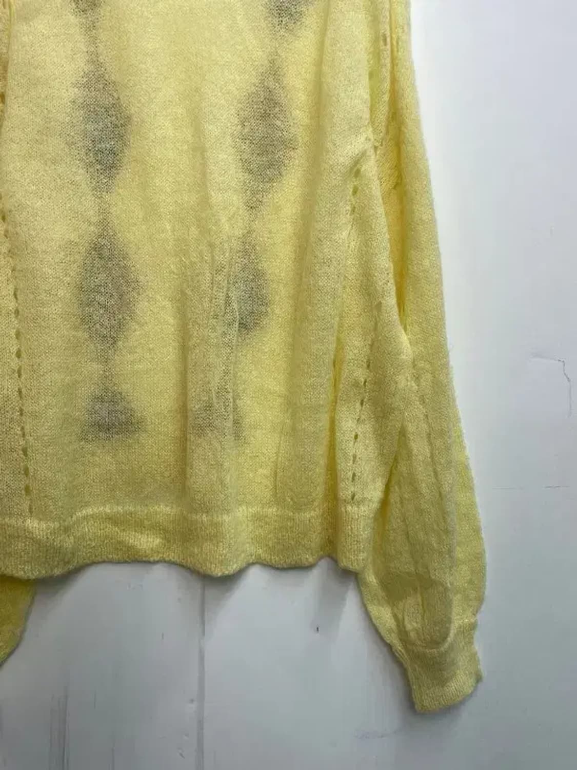 프리 새상품 wooha 아가일 패턴 옐로우 니트 상품이미지8