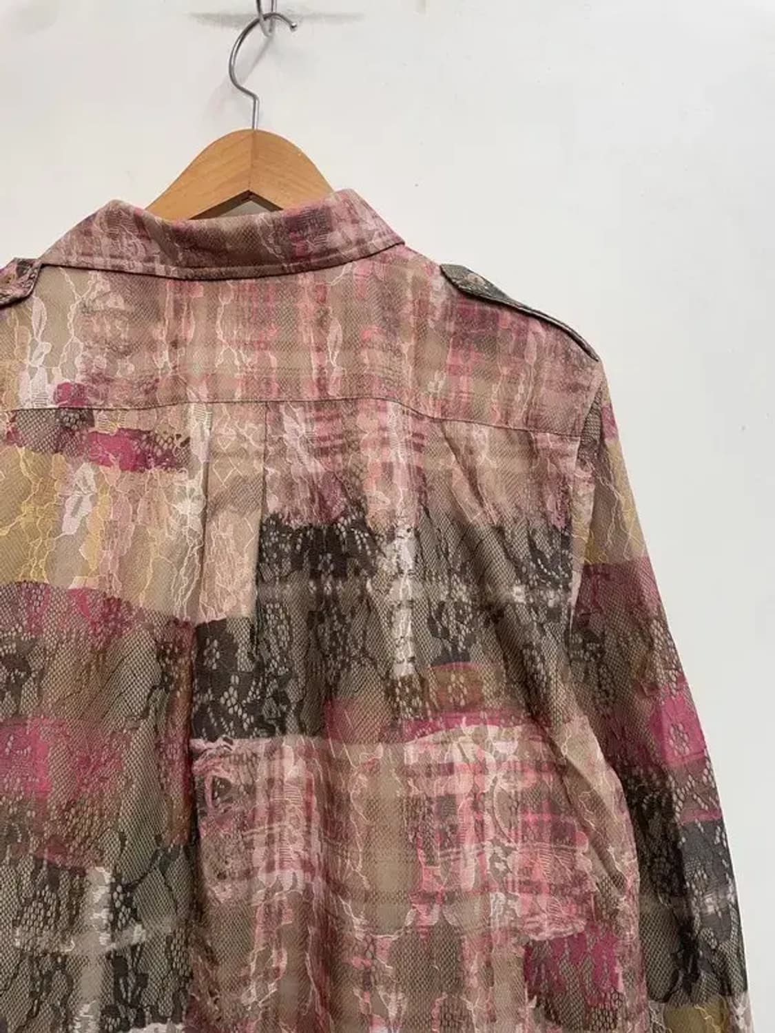 프리 wooha 새상품 오버핏 빈티지 체크프린팅 여자 셔츠 상품이미지10