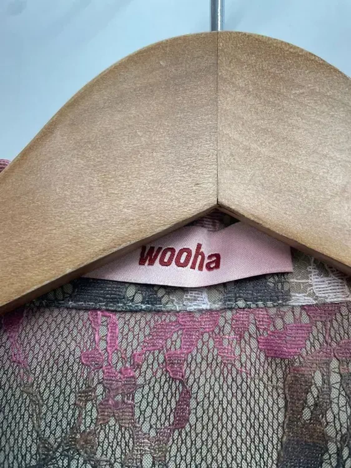 프리 wooha 새상품 오버핏 빈티지 체크프린팅 여자 셔츠 상품이미지5