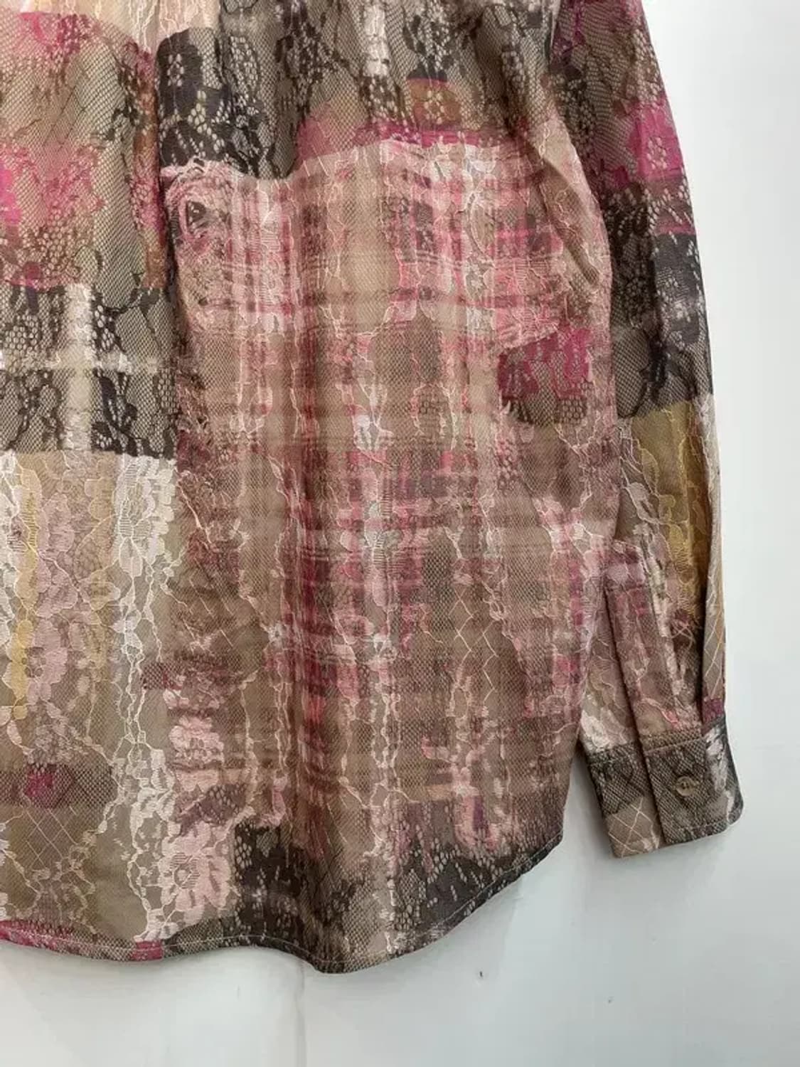 프리 wooha 새상품 오버핏 빈티지 체크프린팅 여자 셔츠 상품이미지9