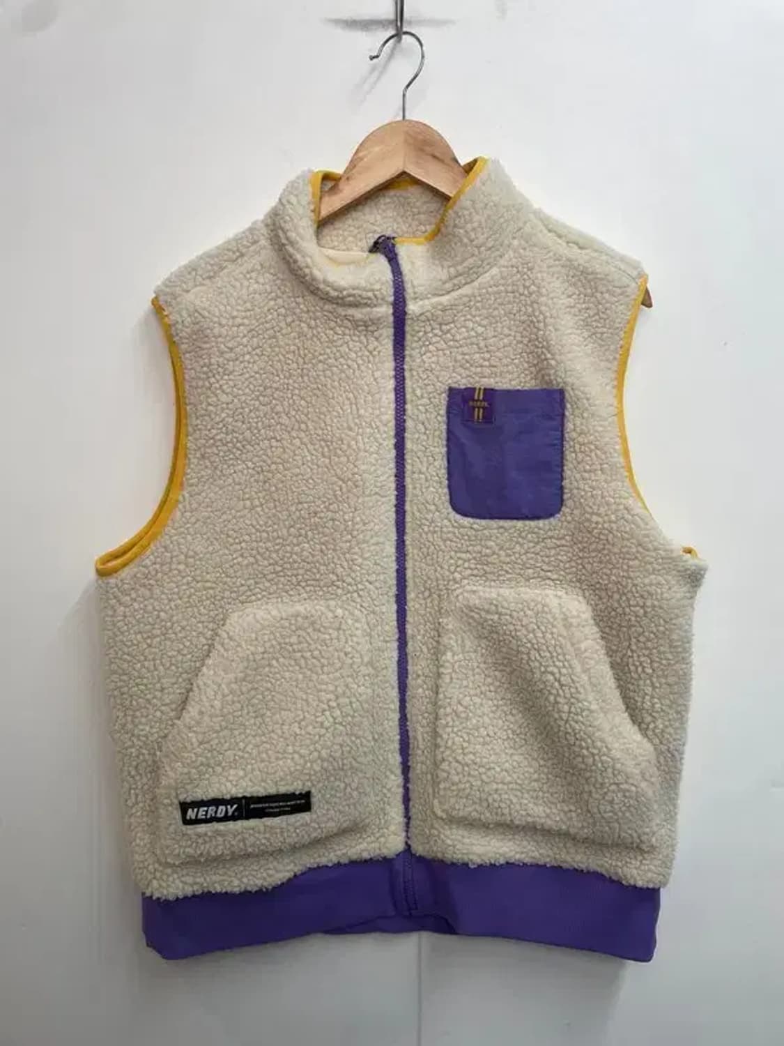 널디 NERDY아이보리 퍼플 쉐르파 베스트 상품이미지2