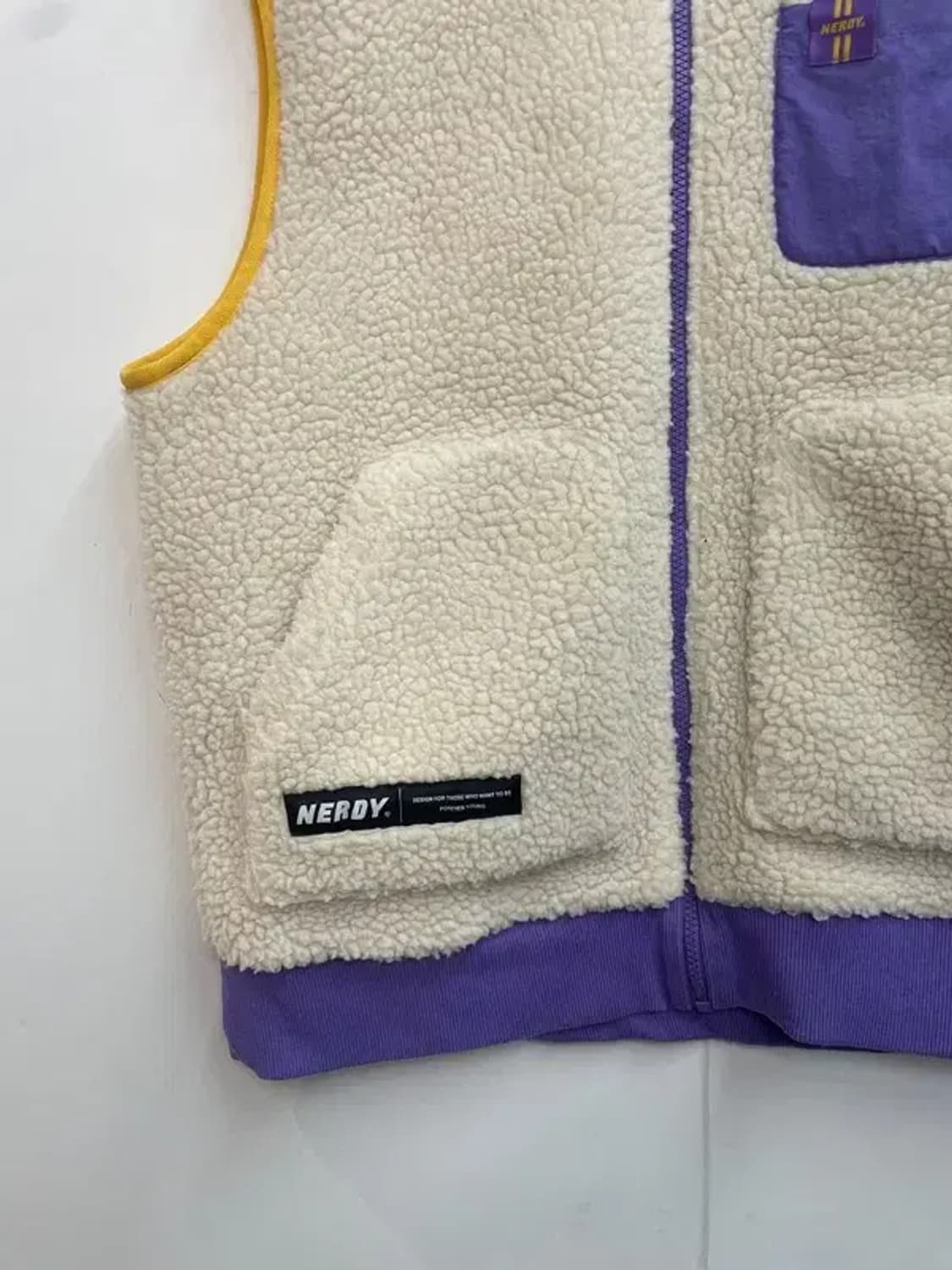 널디 NERDY아이보리 퍼플 쉐르파 베스트 상품이미지3