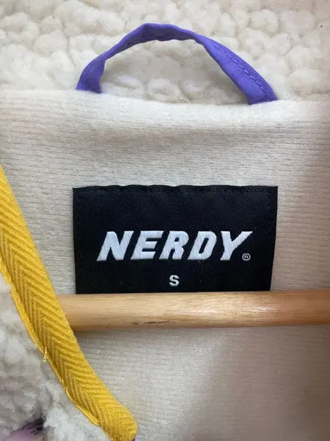 널디 NERDY아이보리 퍼플 쉐르파 베스트 상품이미지5