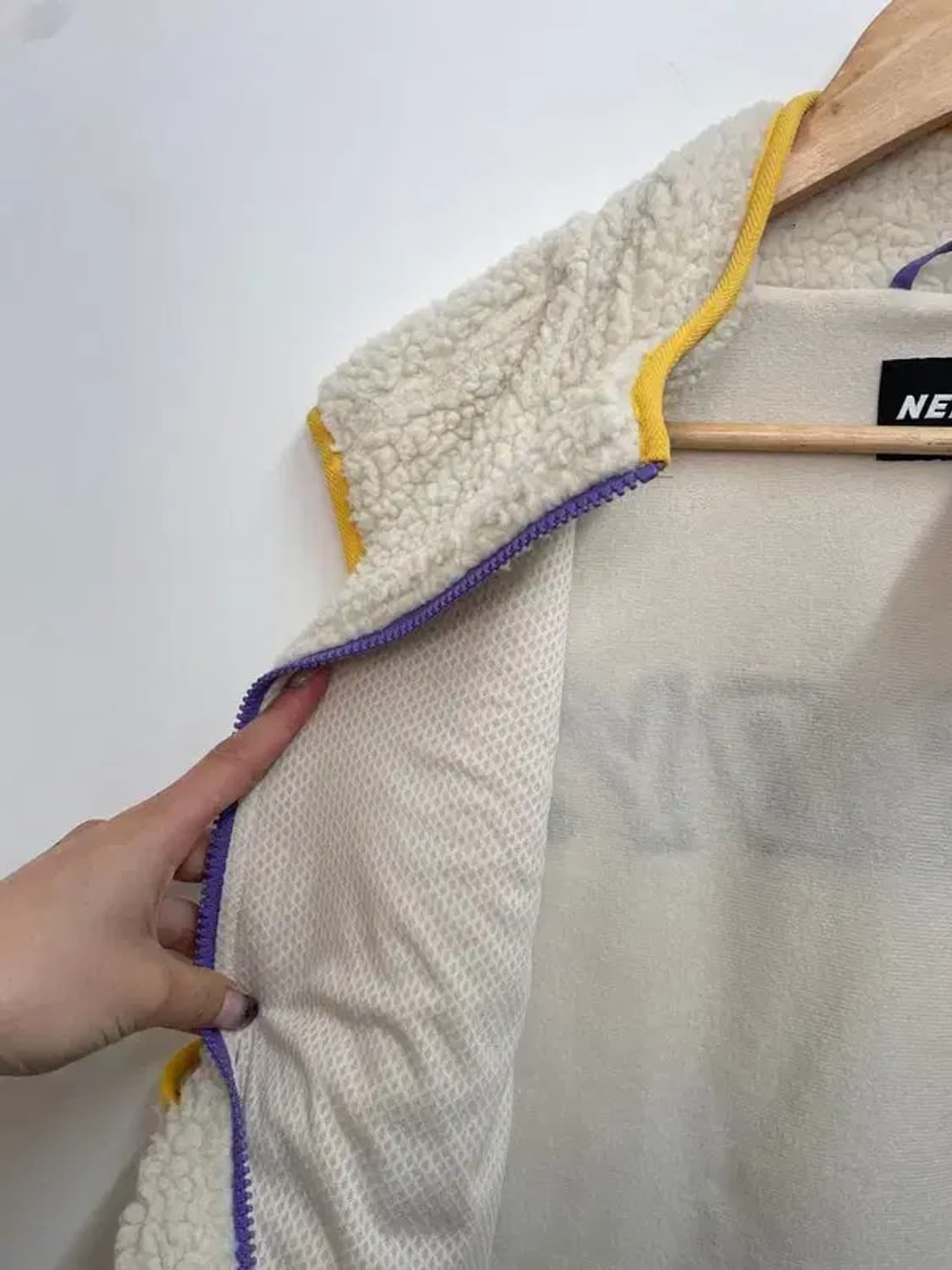 널디 NERDY아이보리 퍼플 쉐르파 베스트 상품이미지6