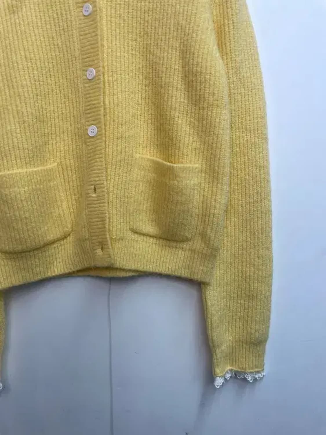 프리 wooha 새상품 여자 진주 레이스 가디건 니트 상품이미지3