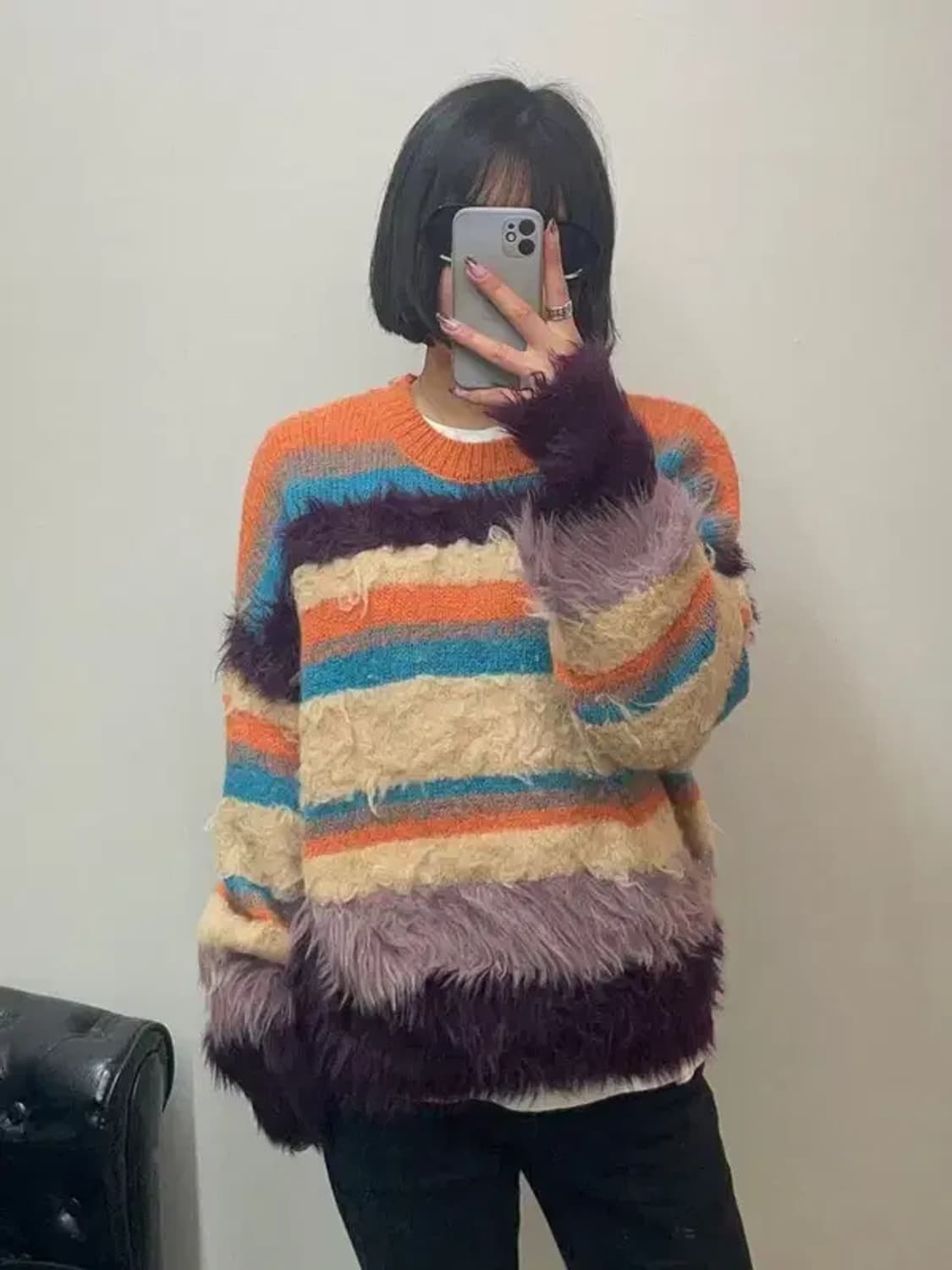 프리 새상품 wooha 스트라이프 니트 상품이미지1