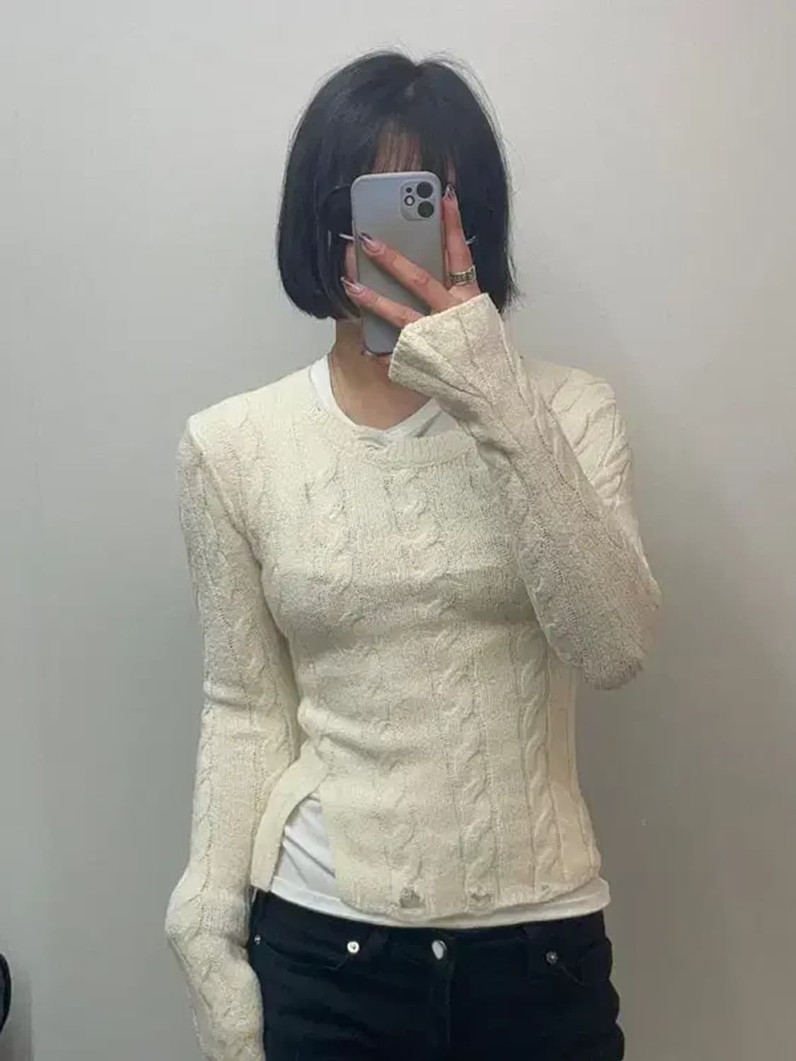 스몰 새상품 wooha 여자 꽈배기 니트 상품이미지1