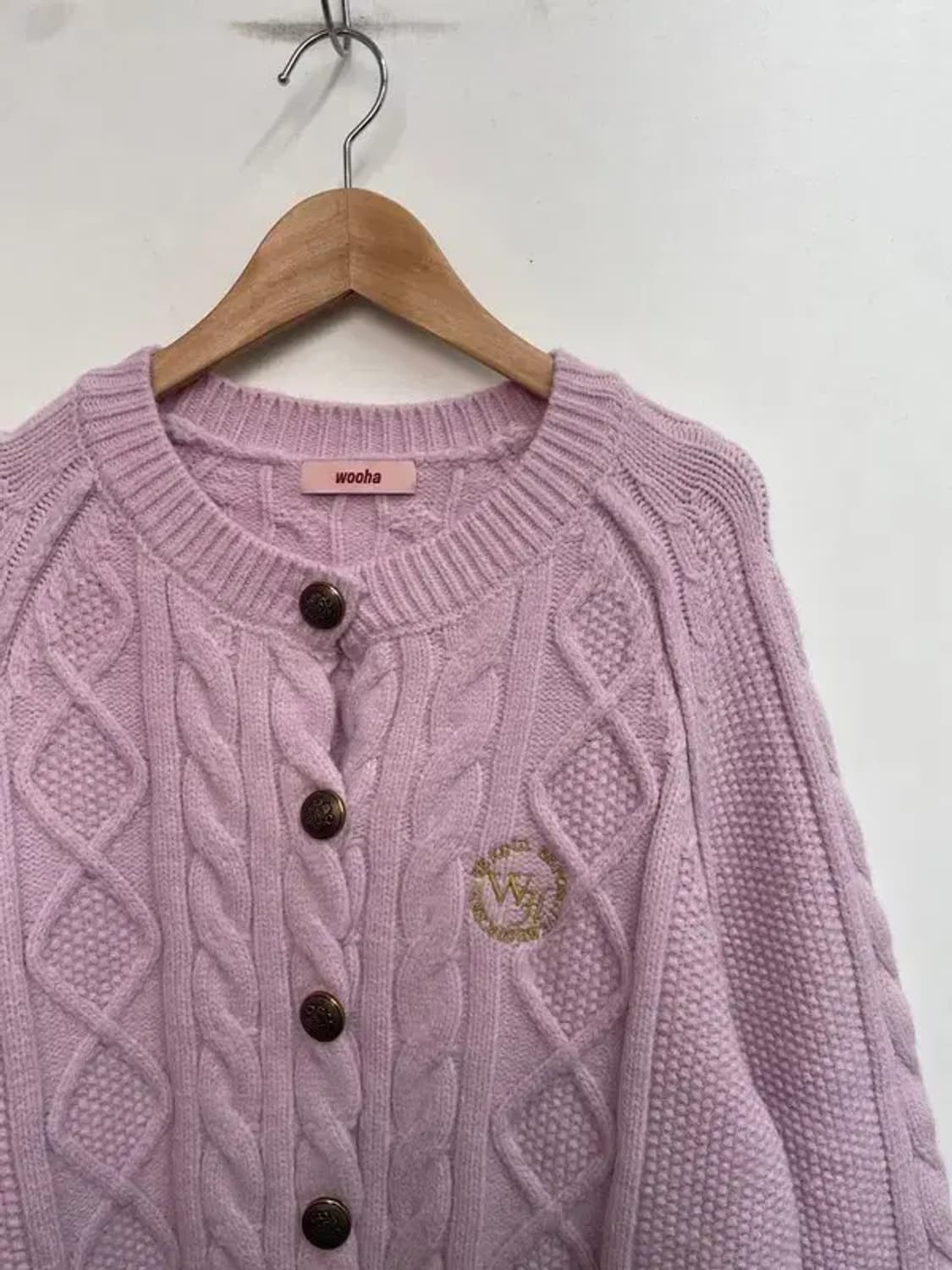 프리 wooha 새상품 보카시 꽈배기 니트 퍼플 상품이미지4