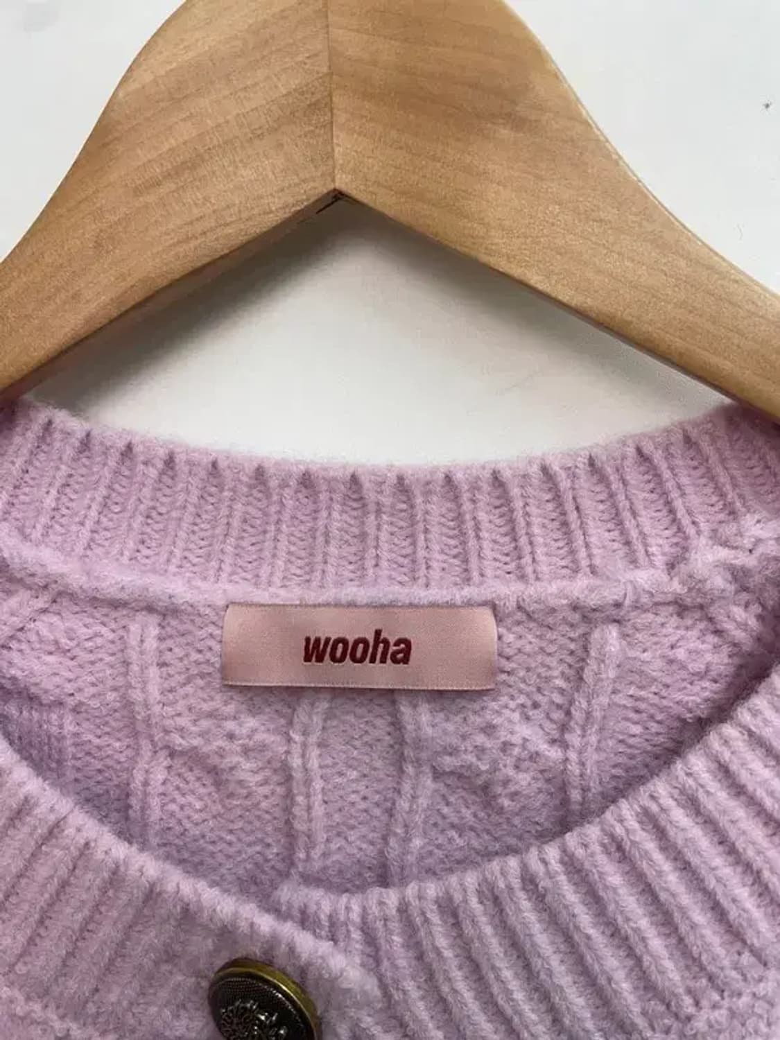 프리 wooha 새상품 보카시 꽈배기 니트 퍼플 상품이미지5