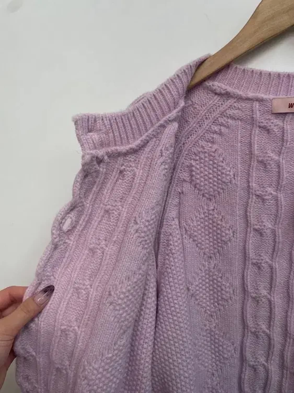 프리 wooha 새상품 보카시 꽈배기 니트 퍼플 상품이미지6