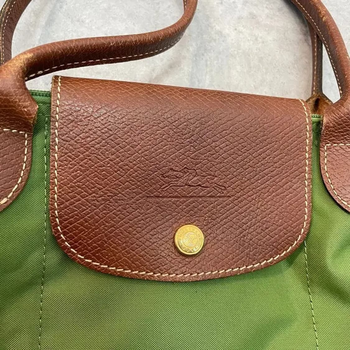 롱샴 르 플리아쥬 오리지널 숄더백 그린 색상 상품이미지3