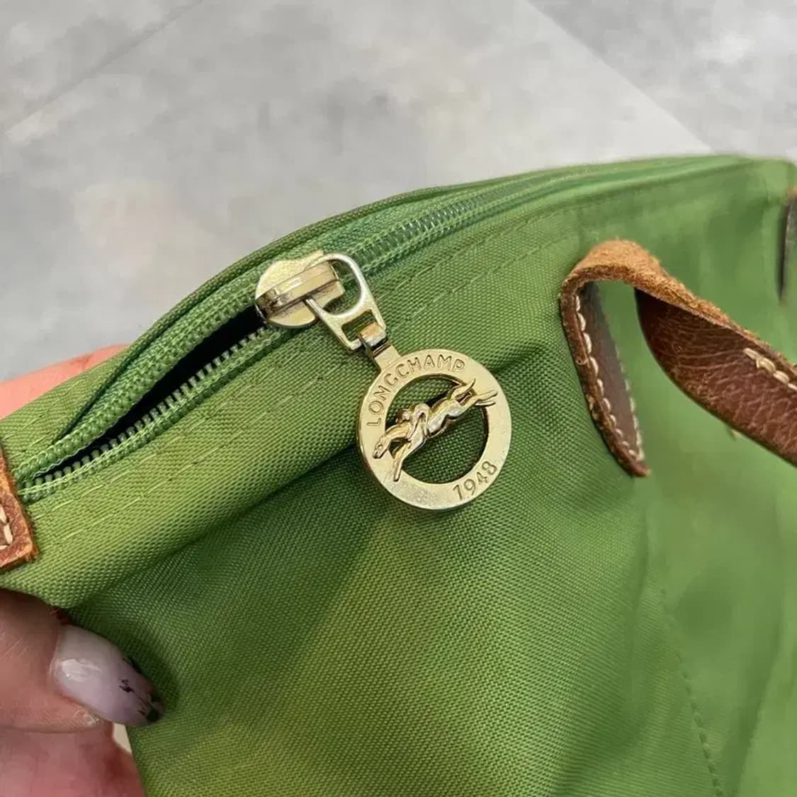 롱샴 르 플리아쥬 오리지널 숄더백 그린 색상 상품이미지4