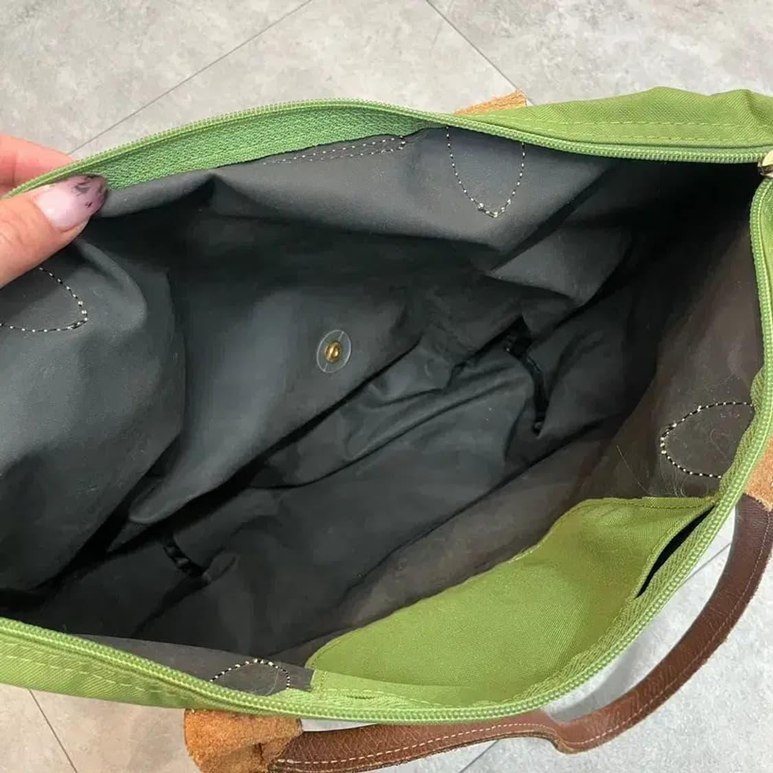 롱샴 르 플리아쥬 오리지널 숄더백 그린 색상 상품이미지5
