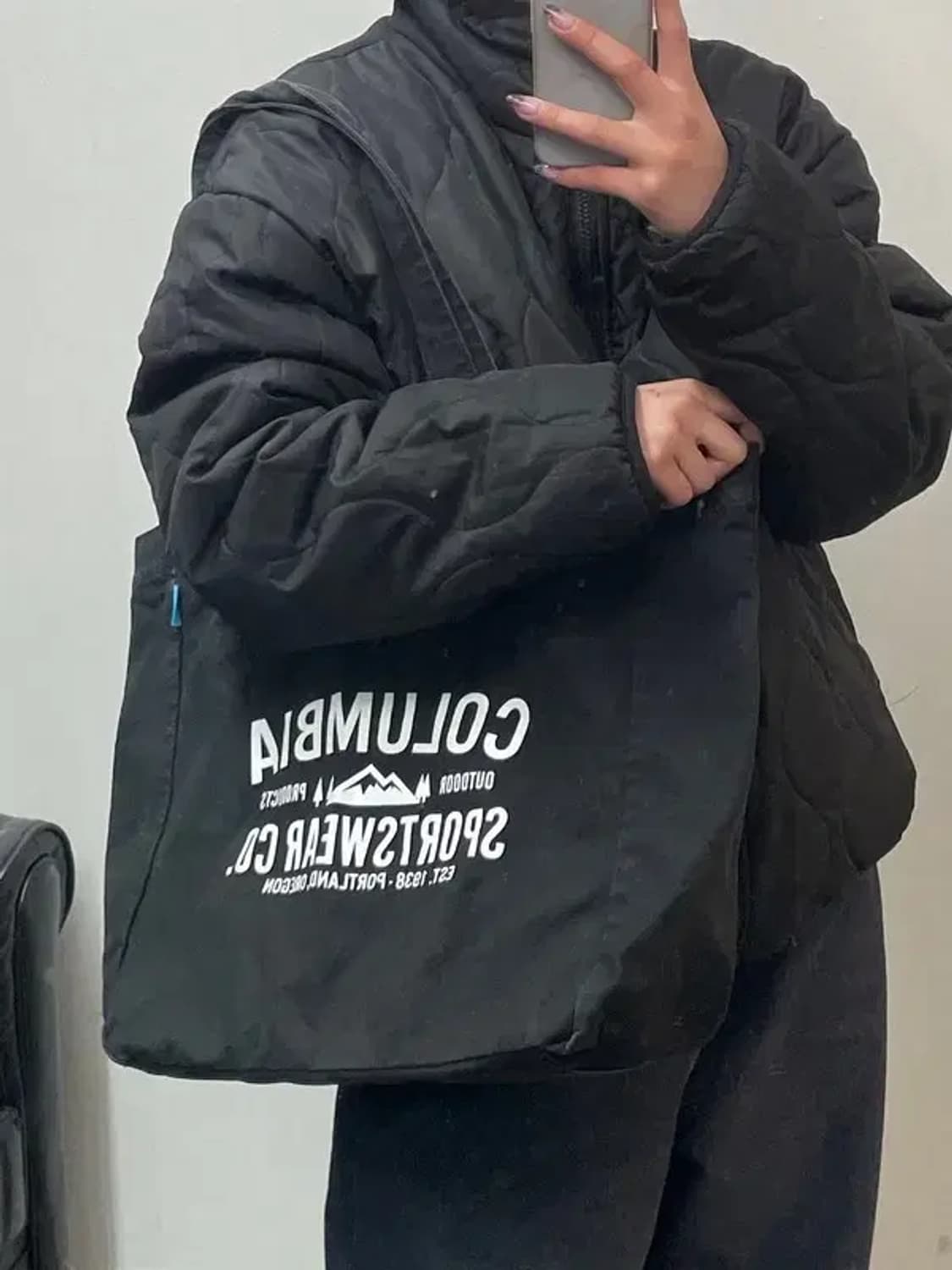 콜롬비아 블랙 토트백 가방 캔버스 상품이미지1