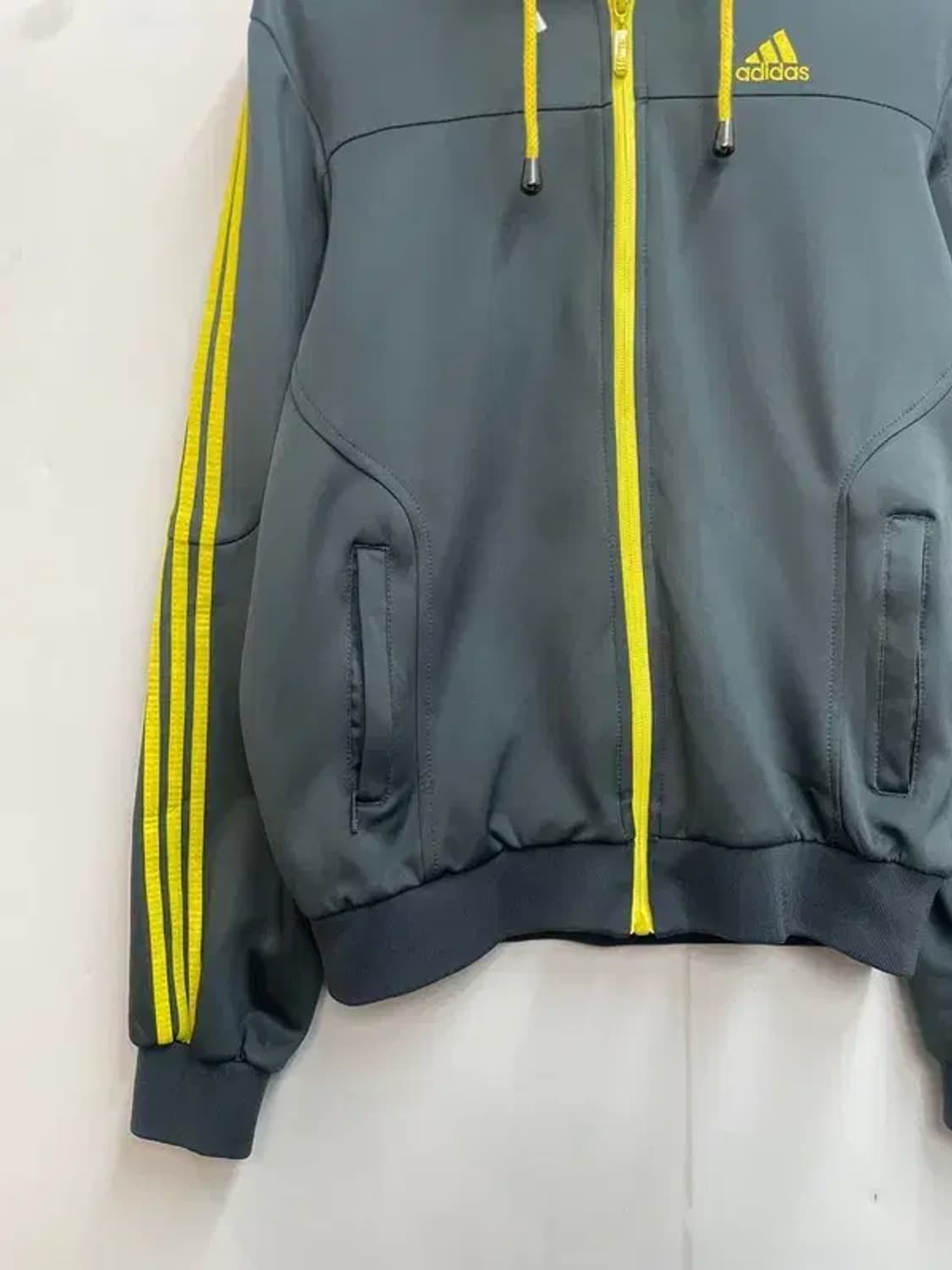 라지 아디다스 스포츠 삼선 로고 후드집업 트레이닝탑 져지 상품이미지3