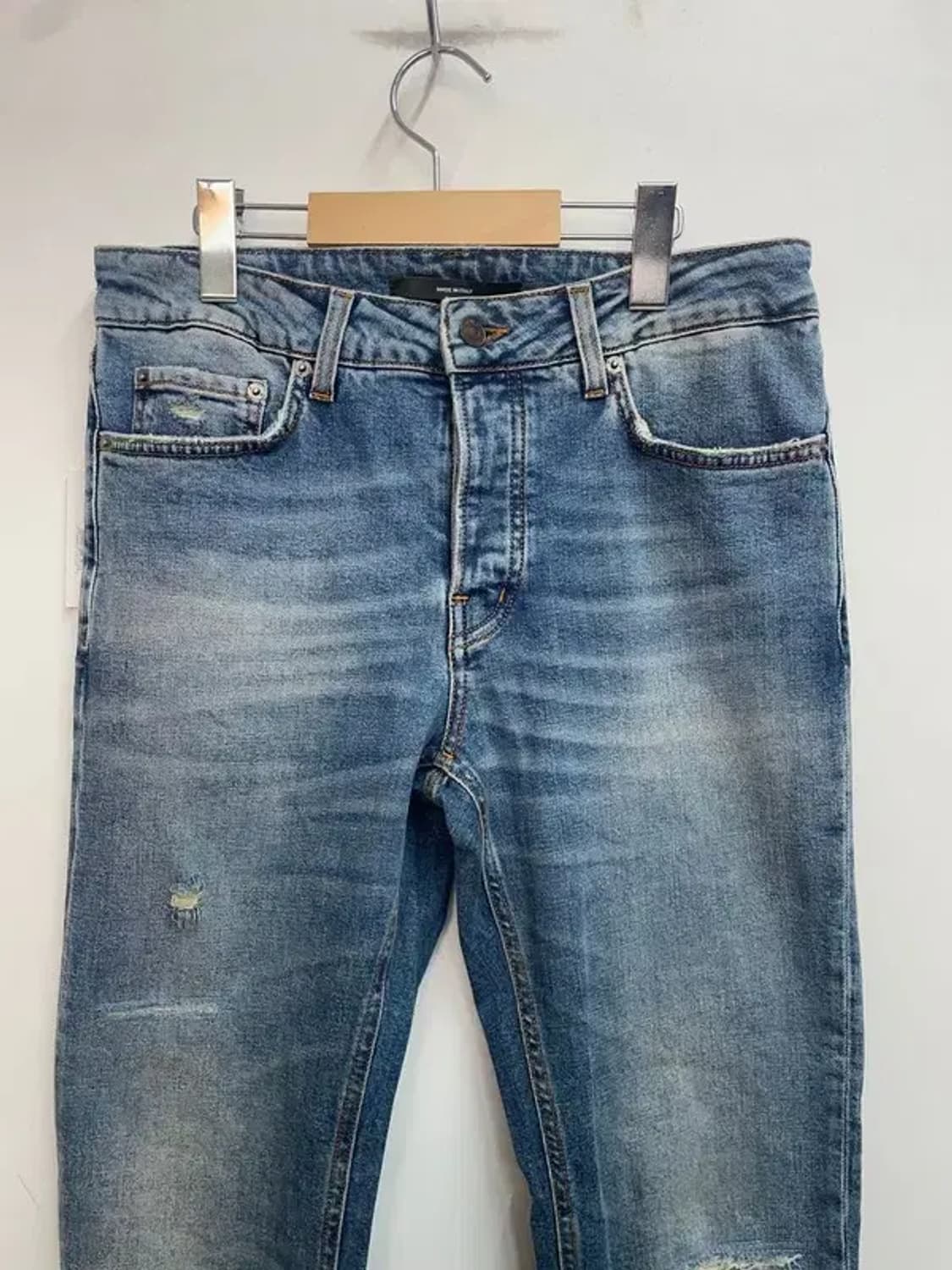 30 새상품 하이쿠레 데미지 워싱 슬림핏 청바지 팬츠 상품이미지4