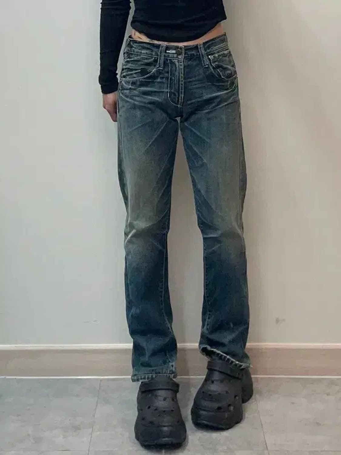 26 에비수 올드스쿨 워싱 데미지진 청바지 상품이미지1