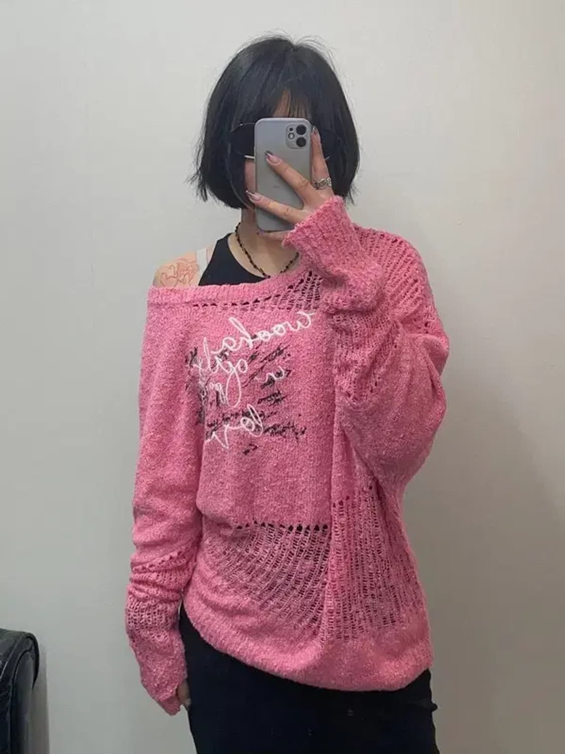 스몰 새상품 wooha 여자 언발란스 니트 상품이미지1