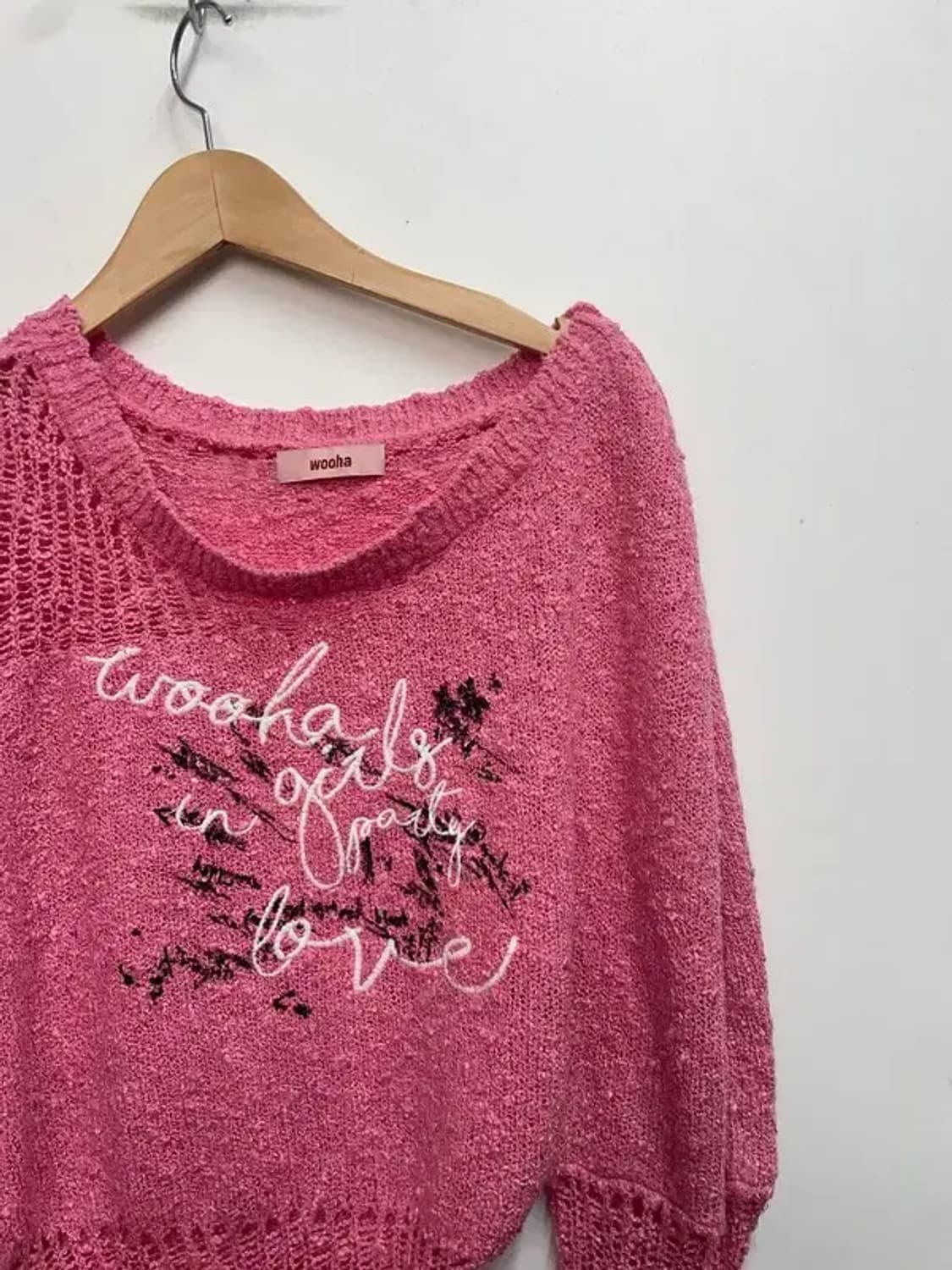 스몰 새상품 wooha 여자 언발란스 니트 상품이미지4