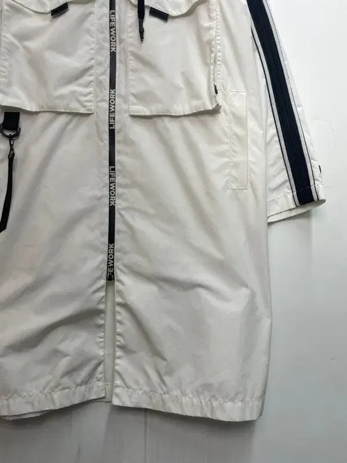 미디움 라이프워크롱기장 루즈핏 후드 점퍼 화이트 상품이미지3