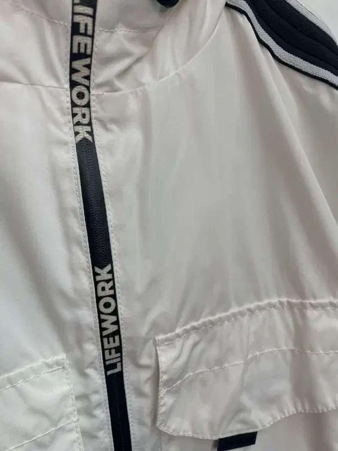 미디움 라이프워크롱기장 루즈핏 후드 점퍼 화이트 상품이미지5