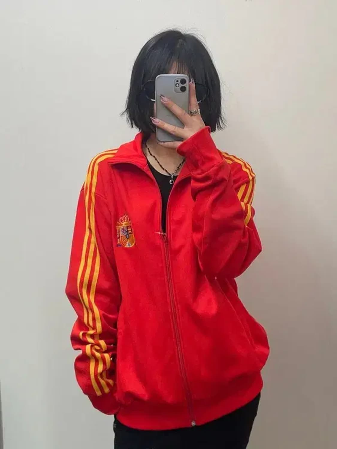 라지 아디다스 오리지널스 삼선 스페인 국대 트레이닝탑 집업 상품이미지1