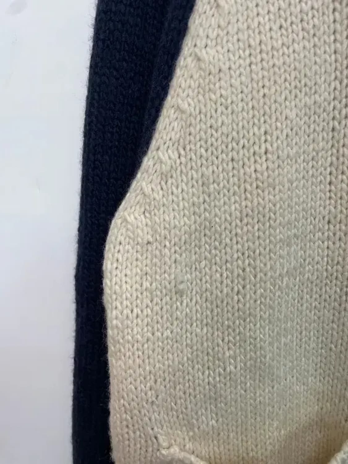 미디움 마리떼 프랑소와 저버 컬러 블록 래글런 가디건 니트 집업 네이비 상품이미지5