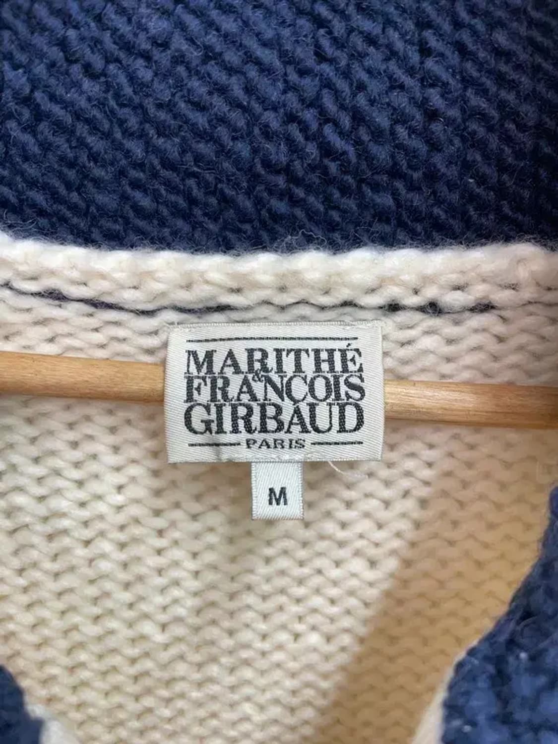 미디움 마리떼 프랑소와 저버 컬러 블록 래글런 가디건 니트 집업 네이비 상품이미지6