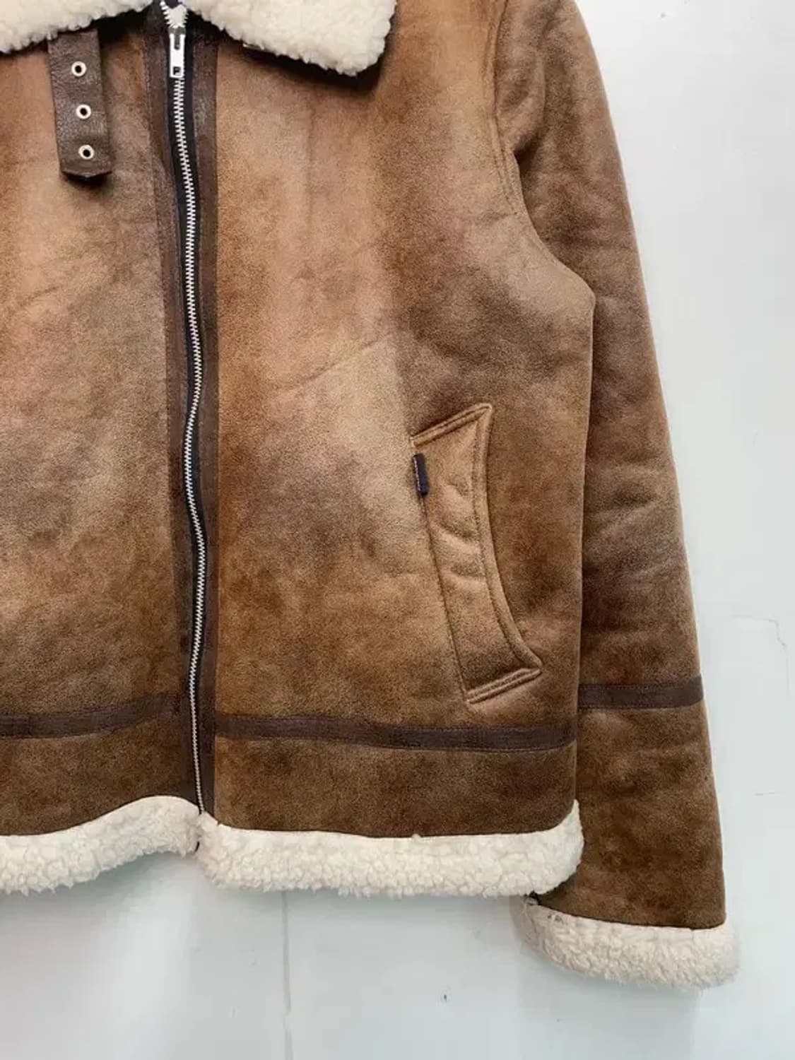 라지 어반스터프 스웨이드 무톤 무스탕 자켓 브라운 상품이미지3