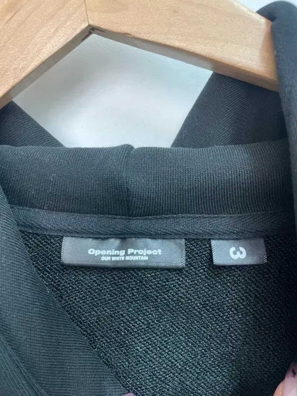 3사이즈 오프닝프로젝트 로고 후드티셔츠 블랙 상품이미지5