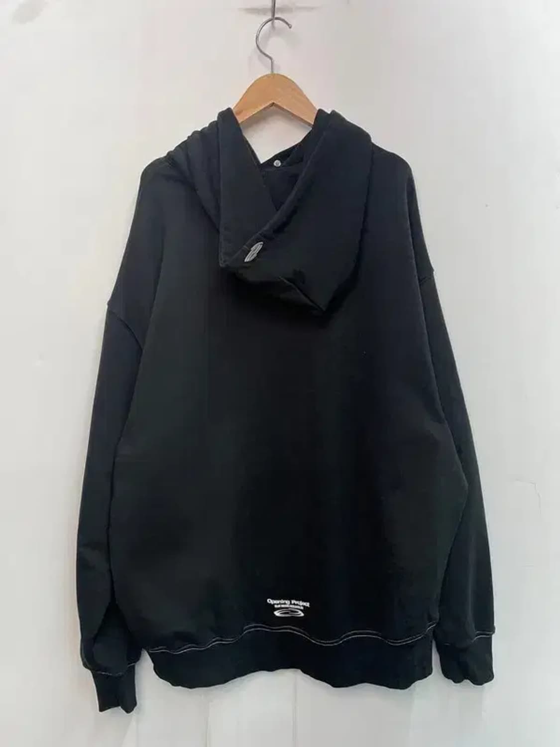3사이즈 오프닝프로젝트 로고 후드티셔츠 블랙 상품이미지7