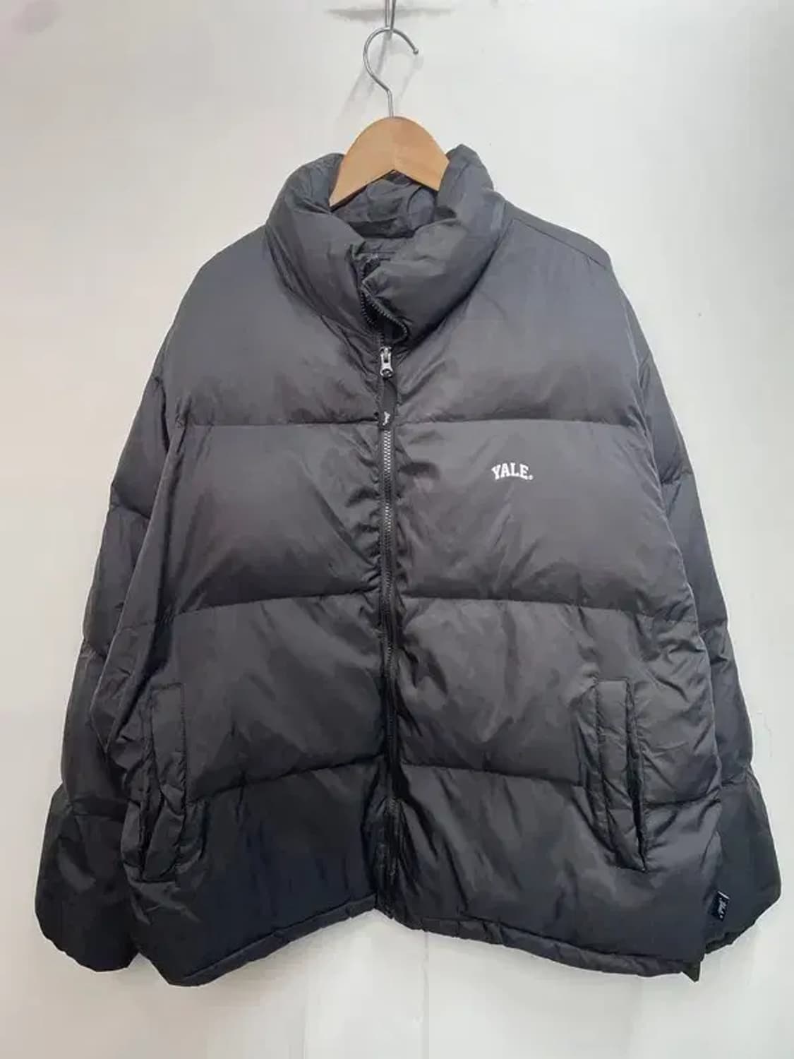 라지 예일 블랙 로고 숏패딩 다운점퍼 자켓 상품이미지2