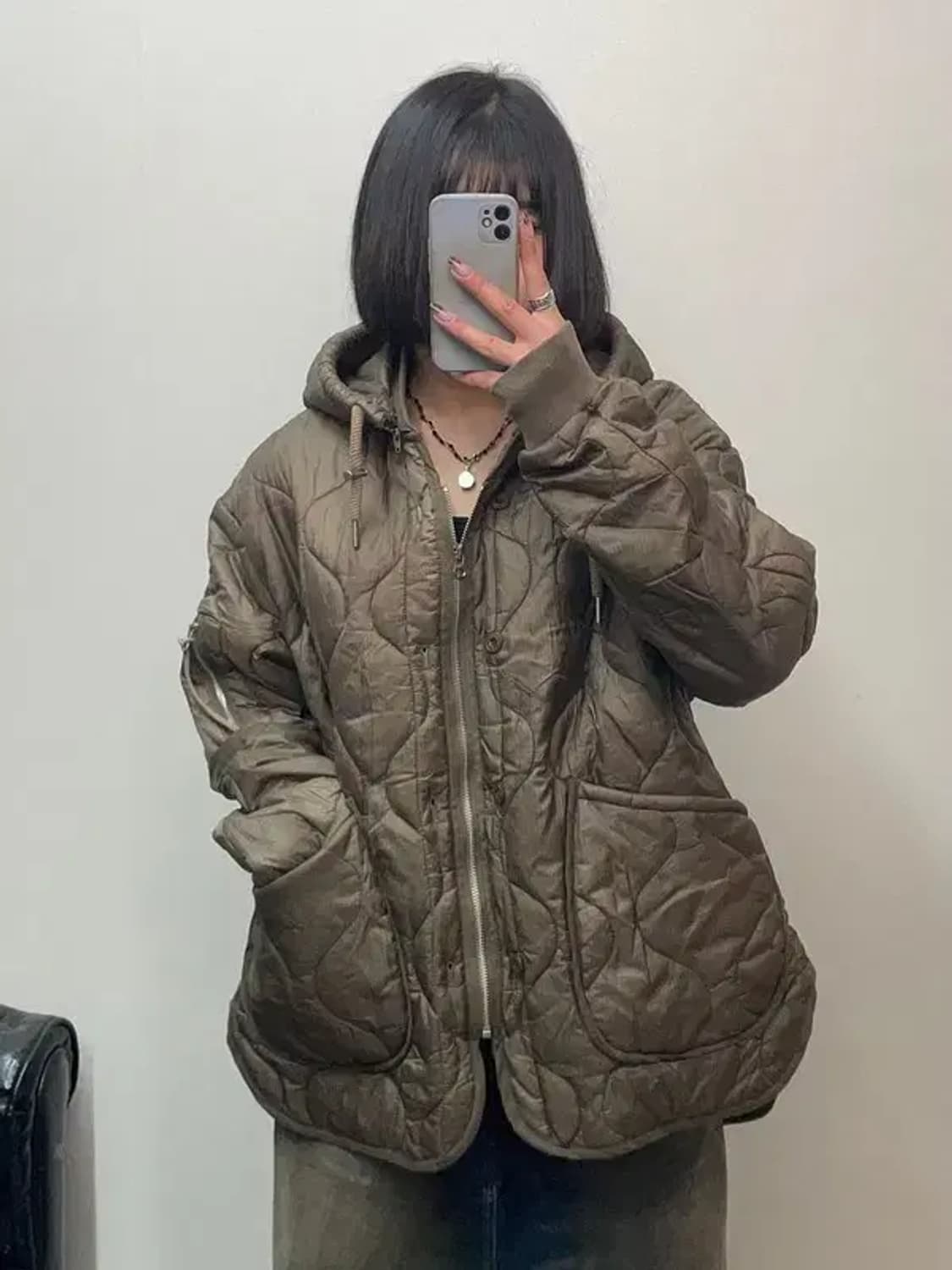 스몰 라퍼지스토어 3m 신슐레이트 오버핏 필드 다운 후드 퀼팅 패딩 상품이미지1