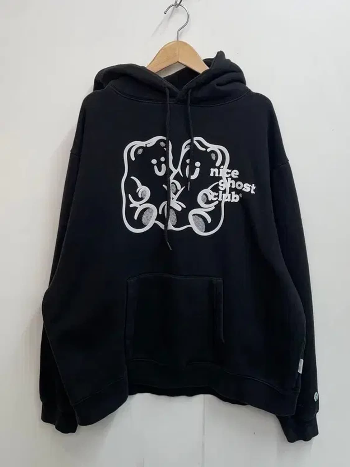 미디움 나이스고스트클럽 후드티 블랙 오버핏 상품이미지2