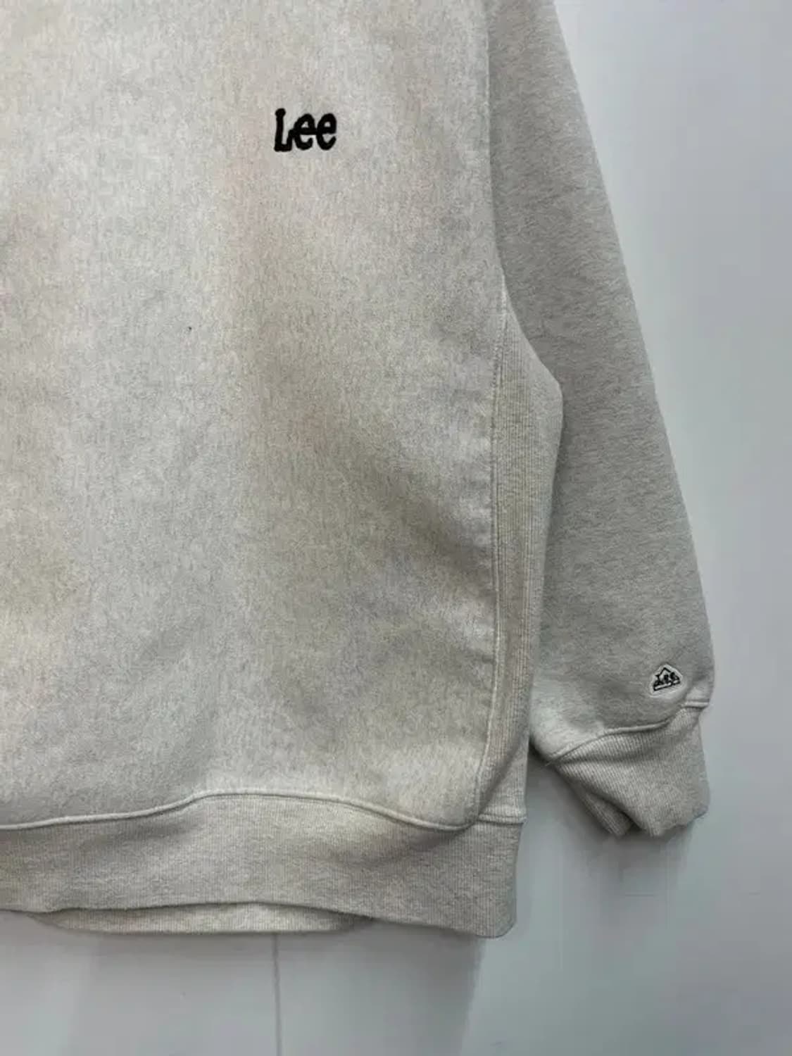 스몰 Lee 스몰 로고 박시핏 미니멀 맨투맨 멜란지 그레이 상품이미지3