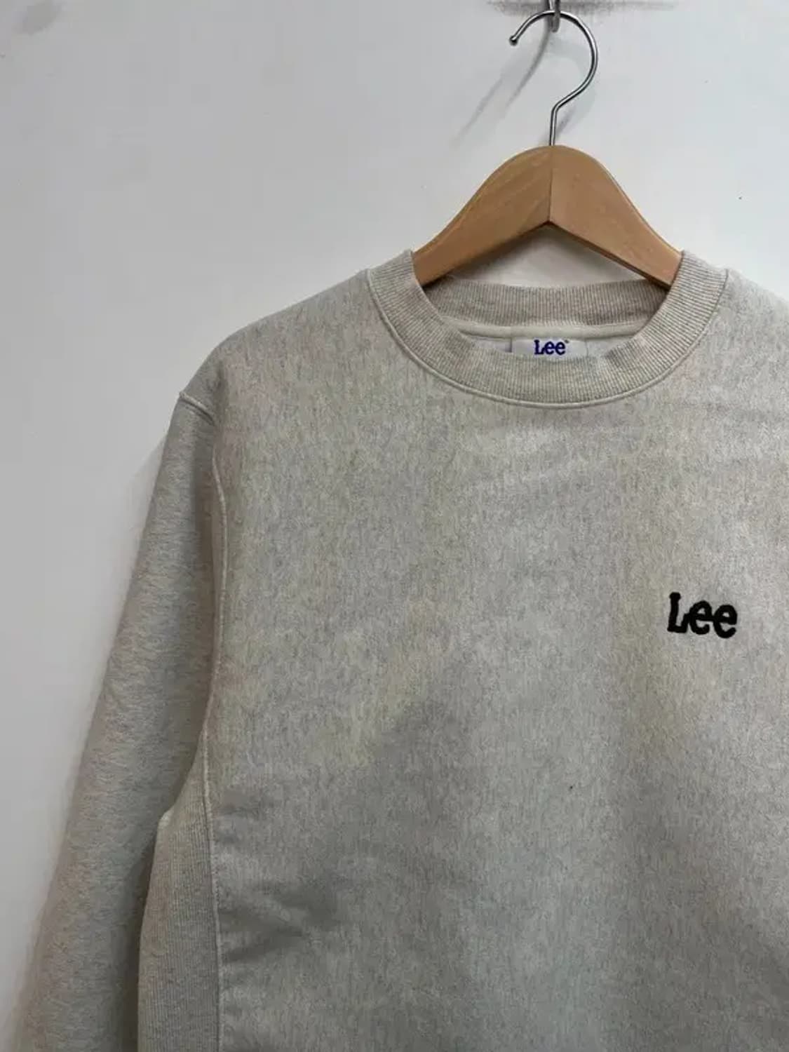 스몰 Lee 스몰 로고 박시핏 미니멀 맨투맨 멜란지 그레이 상품이미지4