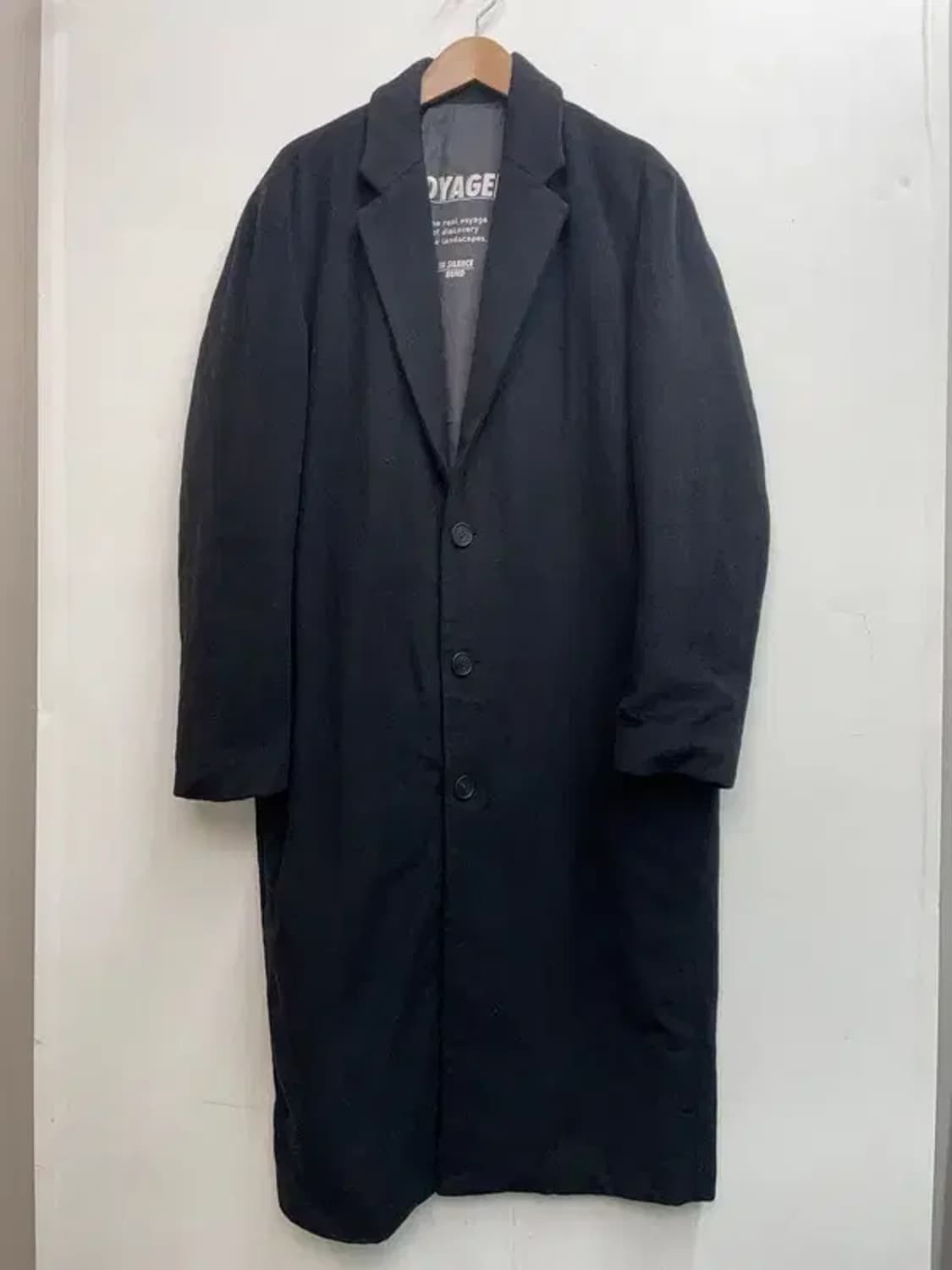 라지 인사일런스 울 캐시미어 롱 코트 자켓 블랙 상품이미지2