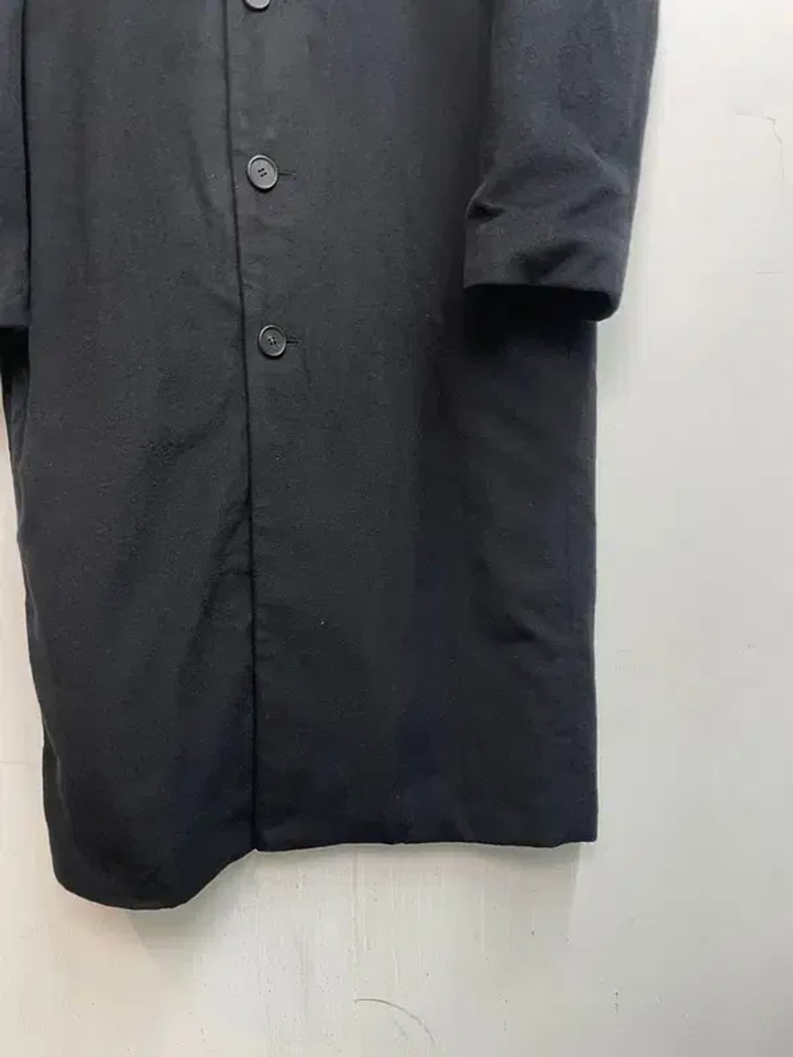 라지 인사일런스 울 캐시미어 롱 코트 자켓 블랙 상품이미지3