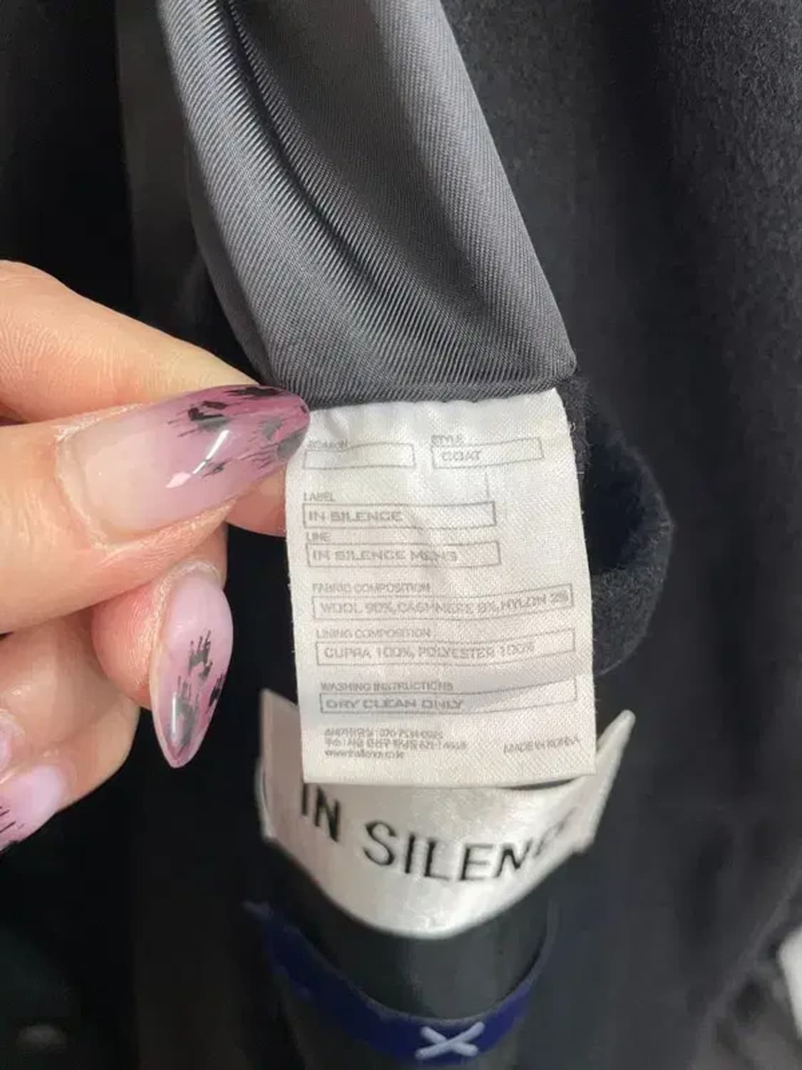 라지 인사일런스 울 캐시미어 롱 코트 자켓 블랙 상품이미지8