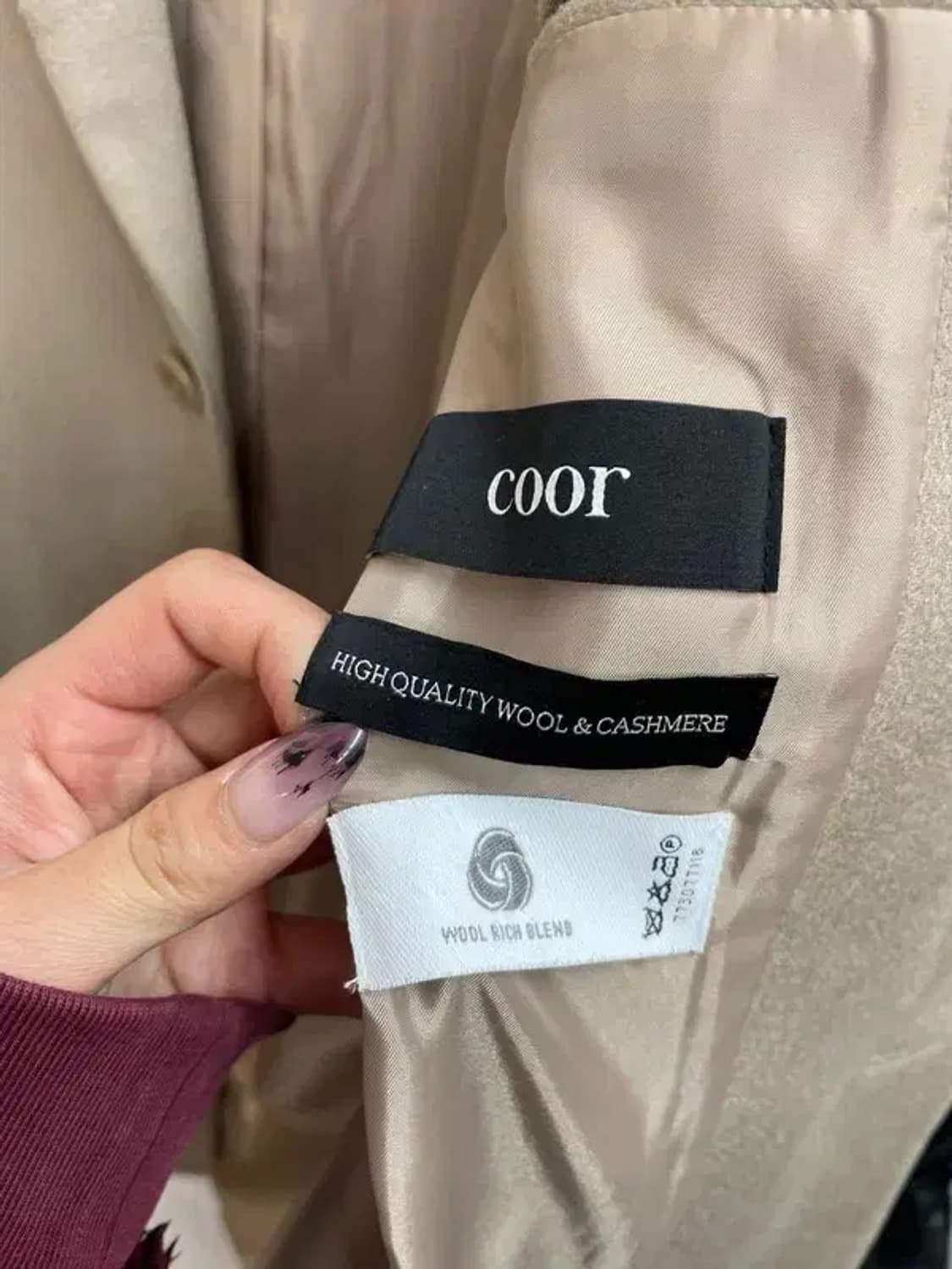 미디움 coor 울 캐시미어 롱코트 베이지 상품이미지7