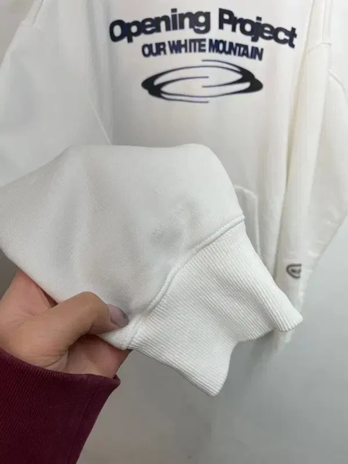 3사이즈 오프닝프로젝트 아이덴티티 후디 오프화이트 상품이미지5