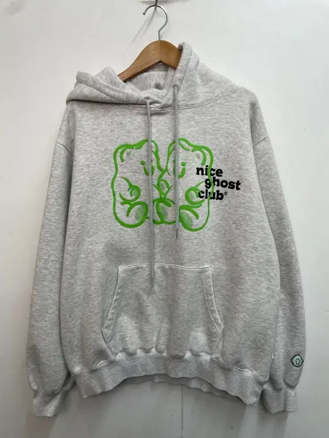 라지 나이스고스트클럽 오버핏 베어 프린팅 로고 후드티셔츠 후디 상품이미지2