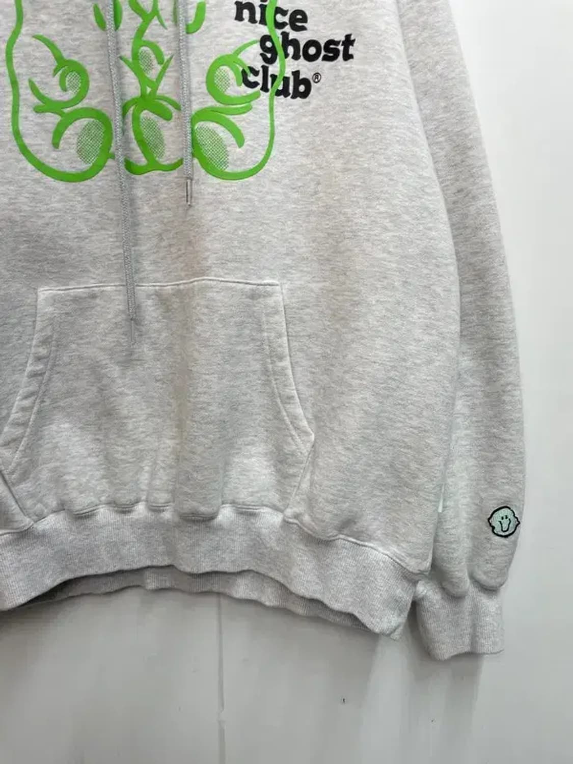 라지 나이스고스트클럽 오버핏 베어 프린팅 로고 후드티셔츠 후디 상품이미지3