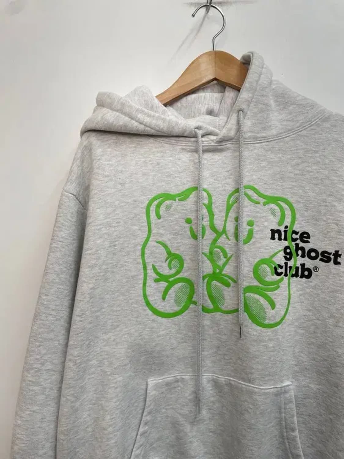 라지 나이스고스트클럽 오버핏 베어 프린팅 로고 후드티셔츠 후디 상품이미지4