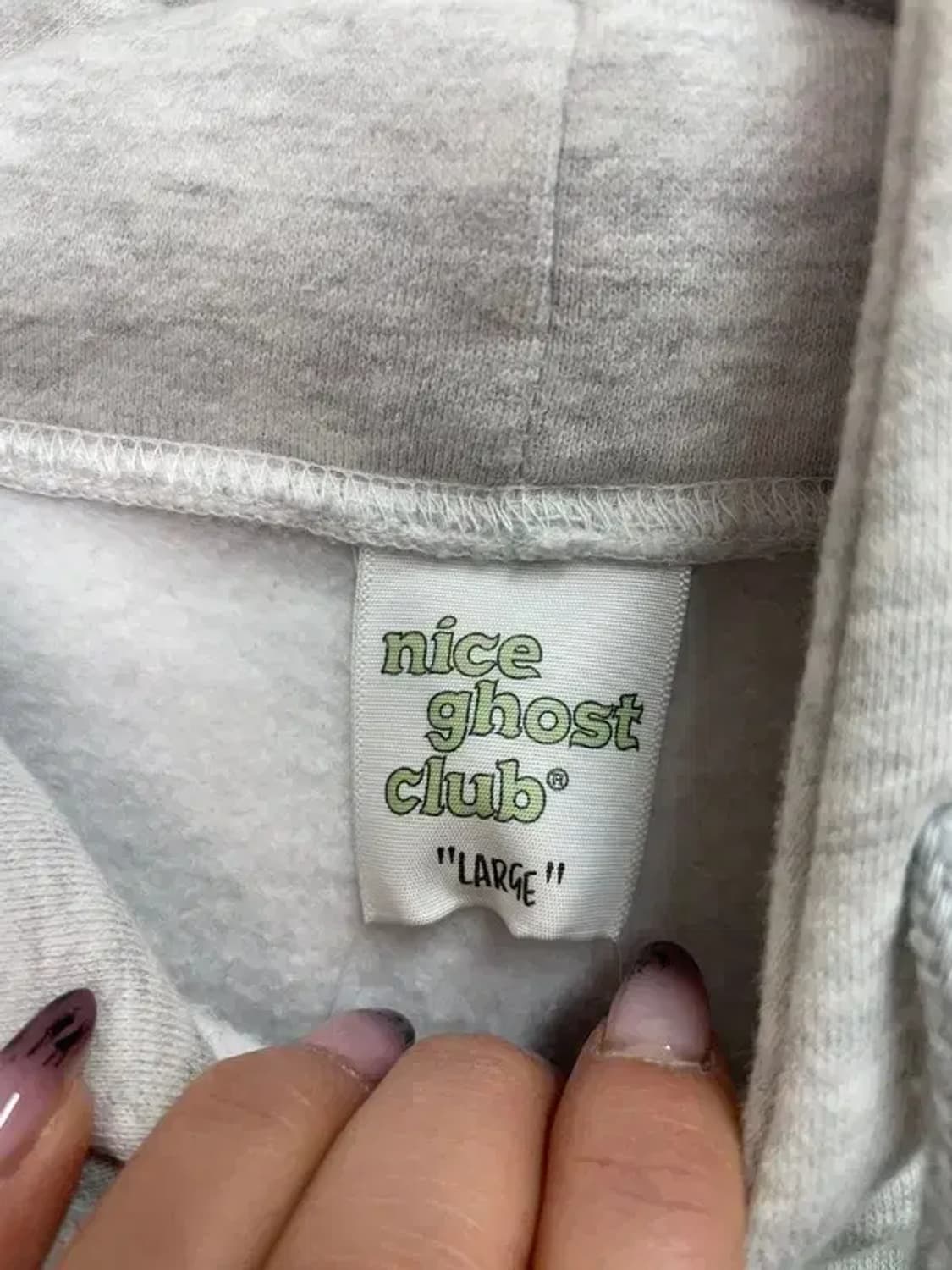 라지 나이스고스트클럽 오버핏 베어 프린팅 로고 후드티셔츠 후디 상품이미지6